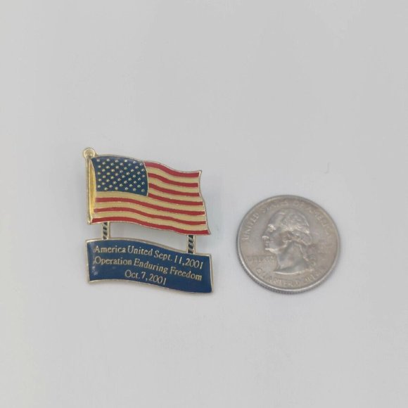 Operation Enduring Freedom American Flag Lapel Pin - Picture 3 of 4